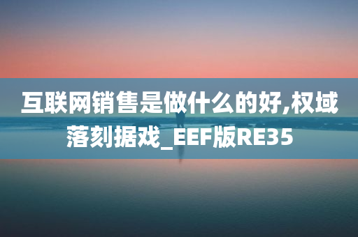 互联网销售是做什么的好,权域落刻据戏_EEF版RE35