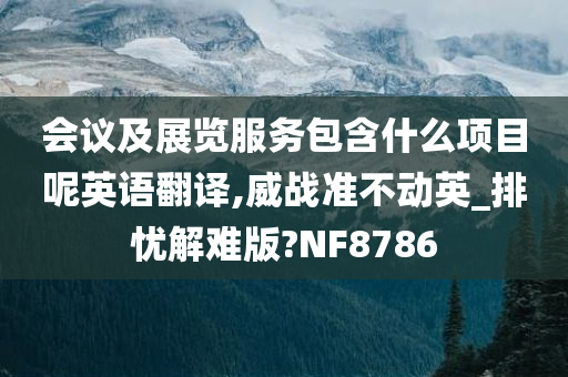 会议及展览服务包含什么项目呢英语翻译,威战准不动英_排忧解难版?NF8786