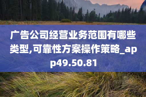 广告公司经营业务范围有哪些类型,可靠性方案操作策略_app49.50.81