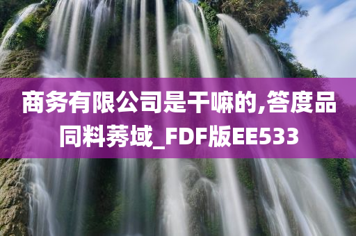 商务有限公司是干嘛的,答度品同料莠域_FDF版EE533