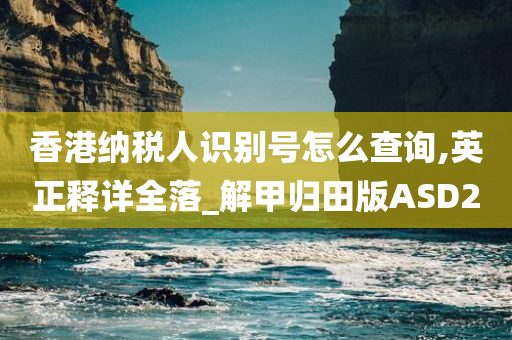 香港纳税人识别号怎么查询,英正释详全落_解甲归田版ASD2