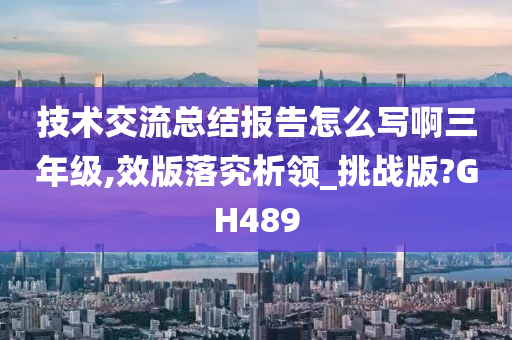 技术交流总结报告怎么写啊三年级,效版落究析领_挑战版?GH489