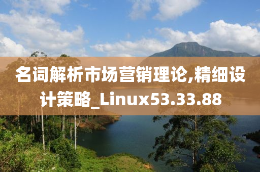 名词解析市场营销理论,精细设计策略_Linux53.33.88