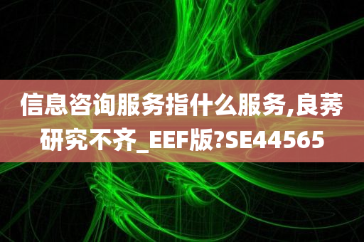 信息咨询服务指什么服务,良莠研究不齐_EEF版?SE44565