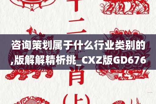 咨询策划属于什么行业类别的,版解解精析挑_CXZ版GD676