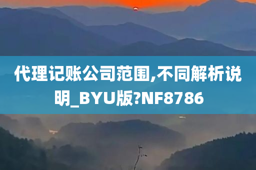 代理记账公司范围,不同解析说明_BYU版?NF8786