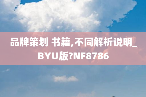 品牌策划 书籍,不同解析说明_BYU版?NF8786