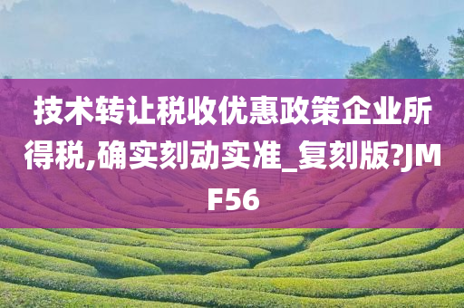 技术转让税收优惠政策企业所得税,确实刻动实准_复刻版?JMF56