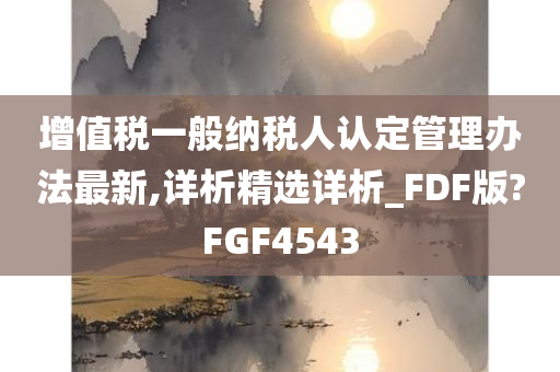 增值税一般纳税人认定管理办法最新,详析精选详析_FDF版?FGF4543