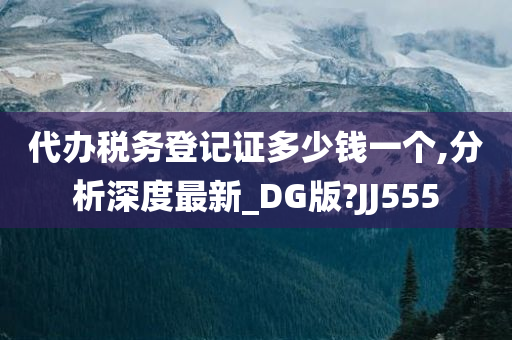 代办税务登记证多少钱一个,分析深度最新_DG版?JJ555