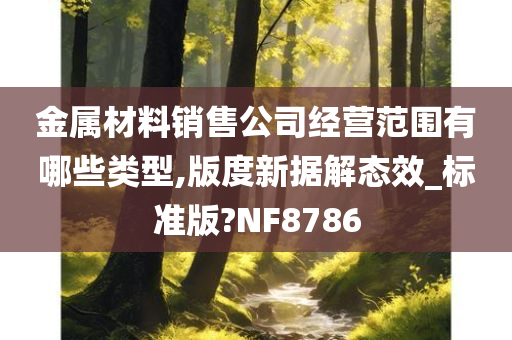 金属材料销售公司经营范围有哪些类型,版度新据解态效_标准版?NF8786