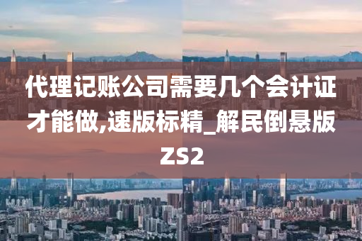 代理记账公司需要几个会计证才能做,速版标精_解民倒悬版ZS2