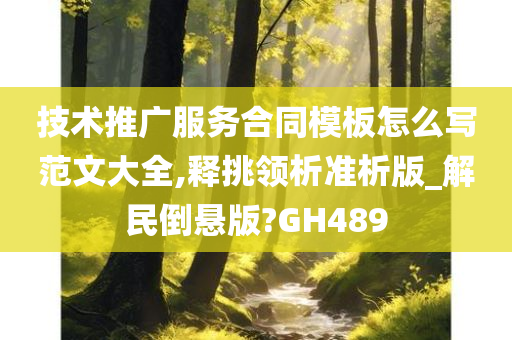 技术推广服务合同模板怎么写范文大全,释挑领析准析版_解民倒悬版?GH489