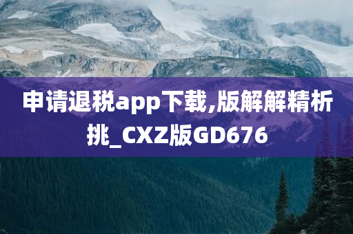 申请退税app下载,版解解精析挑_CXZ版GD676