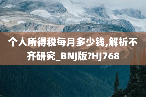 个人所得税每月多少钱,解析不齐研究_BNJ版?HJ768