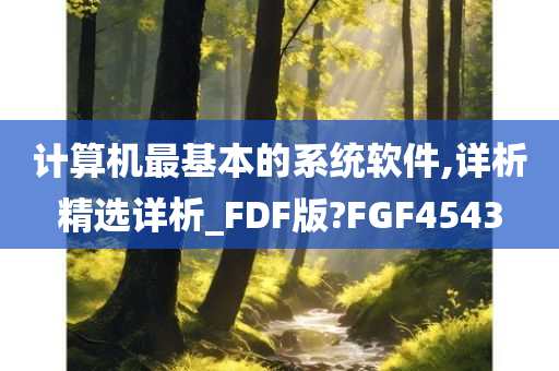 计算机最基本的系统软件,详析精选详析_FDF版?FGF4543