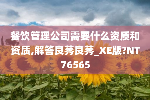 餐饮管理公司需要什么资质和资质,解答良莠良莠_XE版?NT76565