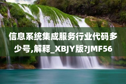 信息系统集成服务行业代码多少号,解释_XBJY版?JMF56