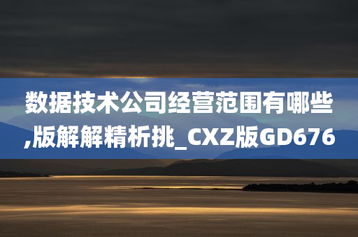 数据技术公司经营范围有哪些,版解解精析挑_CXZ版GD676