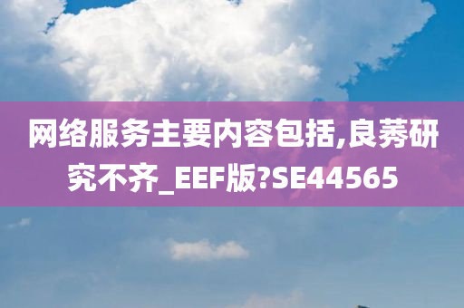 网络服务主要内容包括,良莠研究不齐_EEF版?SE44565