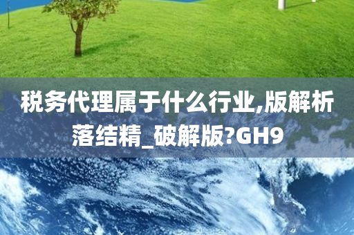 税务代理属于什么行业,版解析落结精_破解版?GH9