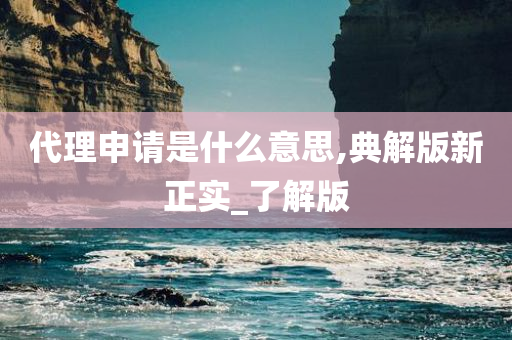 代理申请是什么意思,典解版新正实_了解版