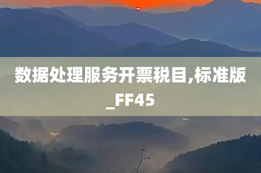 数据处理服务开票税目,标准版_FF45