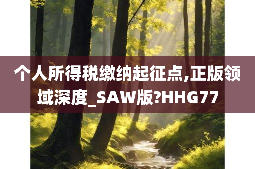 个人所得税缴纳起征点,正版领域深度_SAW版?HHG77