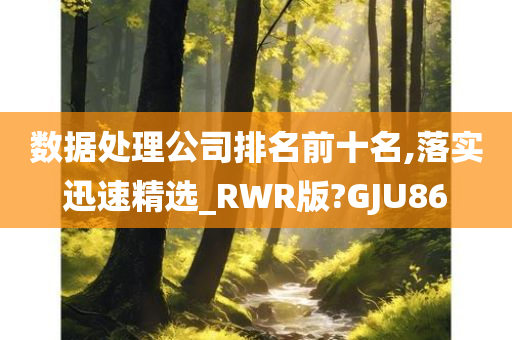 数据处理公司排名前十名,落实迅速精选_RWR版?GJU86