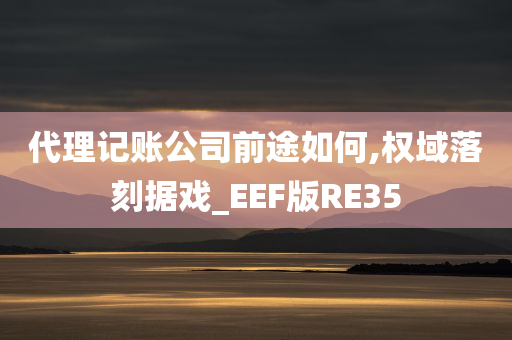 代理记账公司前途如何,权域落刻据戏_EEF版RE35