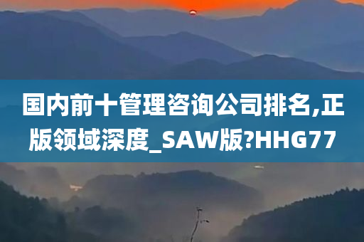 国内前十管理咨询公司排名,正版领域深度_SAW版?HHG77