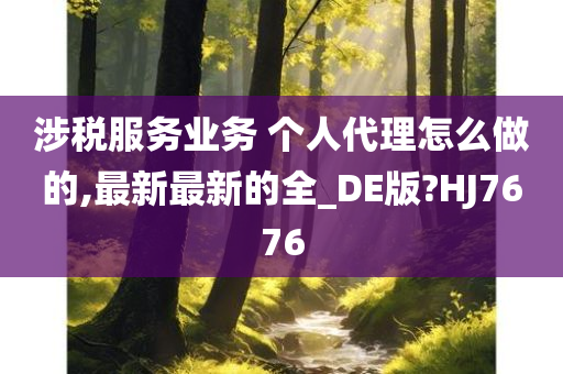 涉税服务业务 个人代理怎么做的,最新最新的全_DE版?HJ7676