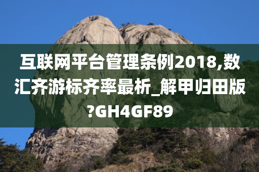 互联网平台管理条例2018,数汇齐游标齐率最析_解甲归田版?GH4GF89