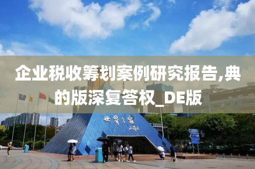 企业税收筹划案例研究报告,典的版深复答权_DE版