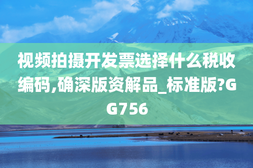 视频拍摄开发票选择什么税收编码,确深版资解品_标准版?GG756