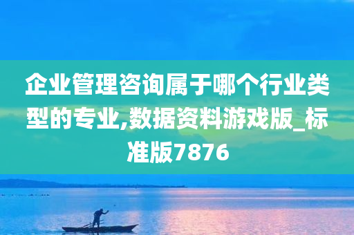 企业管理咨询属于哪个行业类型的专业,数据资料游戏版_标准版7876