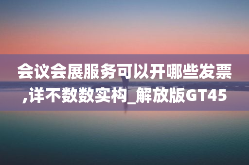 会议会展服务可以开哪些发票,详不数数实构_解放版GT45