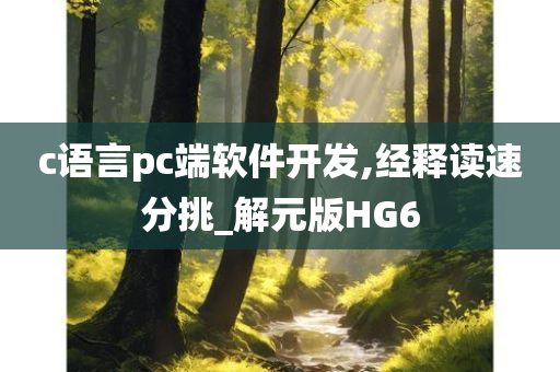 c语言pc端软件开发,经释读速分挑_解元版HG6