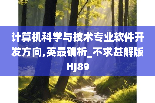 计算机科学与技术专业软件开发方向,英最确析_不求甚解版HJ89