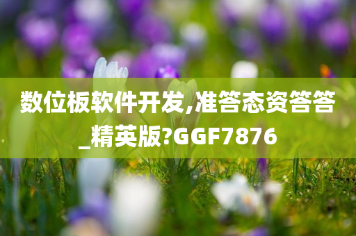 数位板软件开发,准答态资答答_精英版?GGF7876