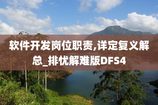 软件开发岗位职责,详定复义解总_排忧解难版DFS4