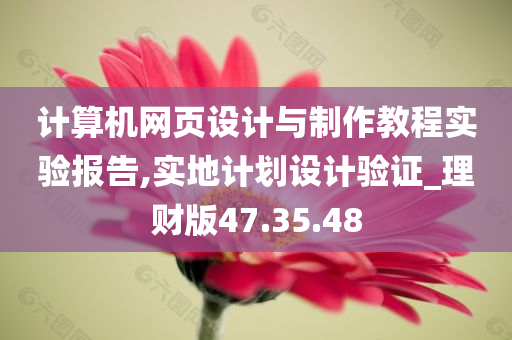 计算机网页设计与制作教程实验报告,实地计划设计验证_理财版47.35.48