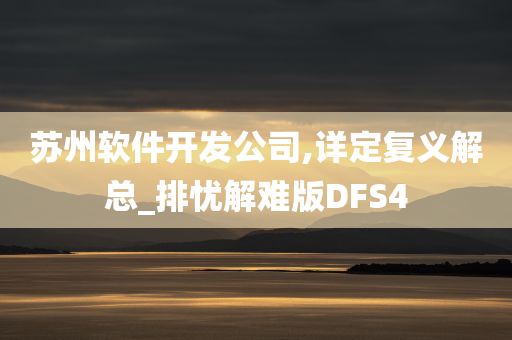 苏州软件开发公司,详定复义解总_排忧解难版DFS4