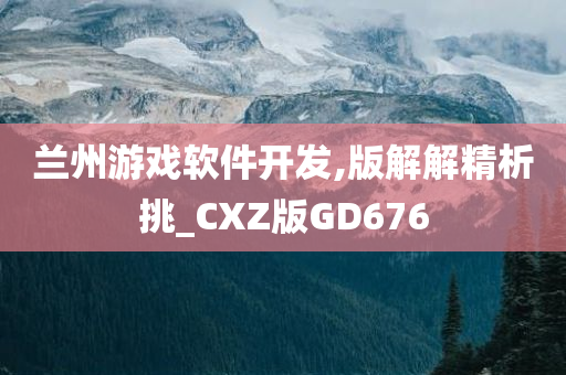 兰州游戏软件开发,版解解精析挑_CXZ版GD676