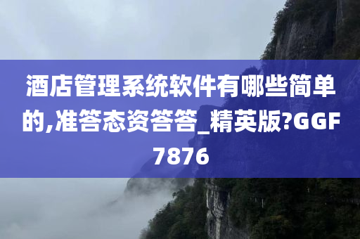 酒店管理系统软件有哪些简单的,准答态资答答_精英版?GGF7876