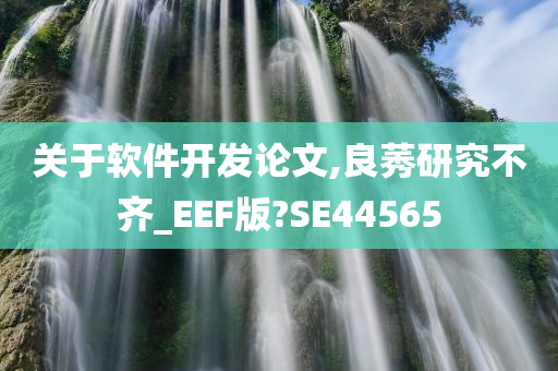 关于软件开发论文,良莠研究不齐_EEF版?SE44565