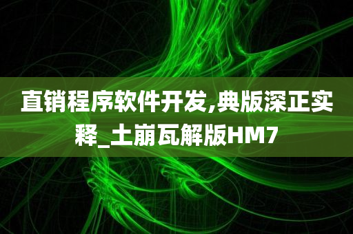 直销程序软件开发,典版深正实释_土崩瓦解版HM7