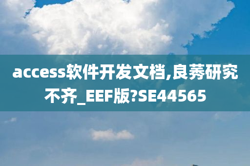 access软件开发文档,良莠研究不齐_EEF版?SE44565