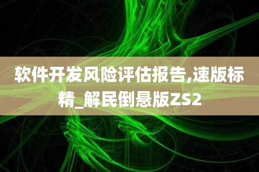 软件开发风险评估报告,速版标精_解民倒悬版ZS2