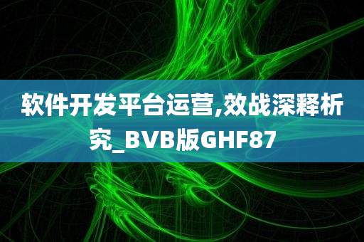 软件开发平台运营,效战深释析究_BVB版GHF87